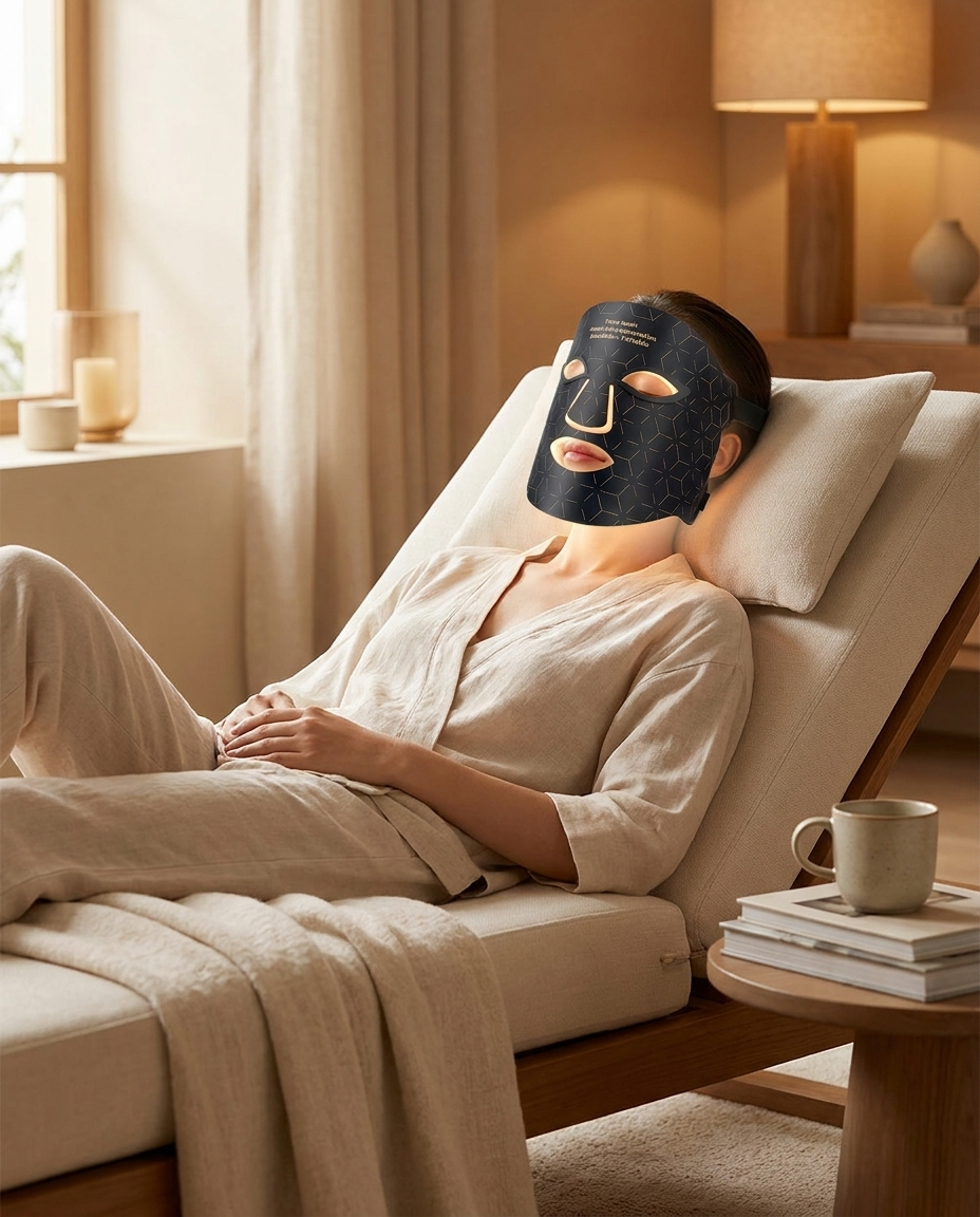 Velvyn Lumen LED mask in use