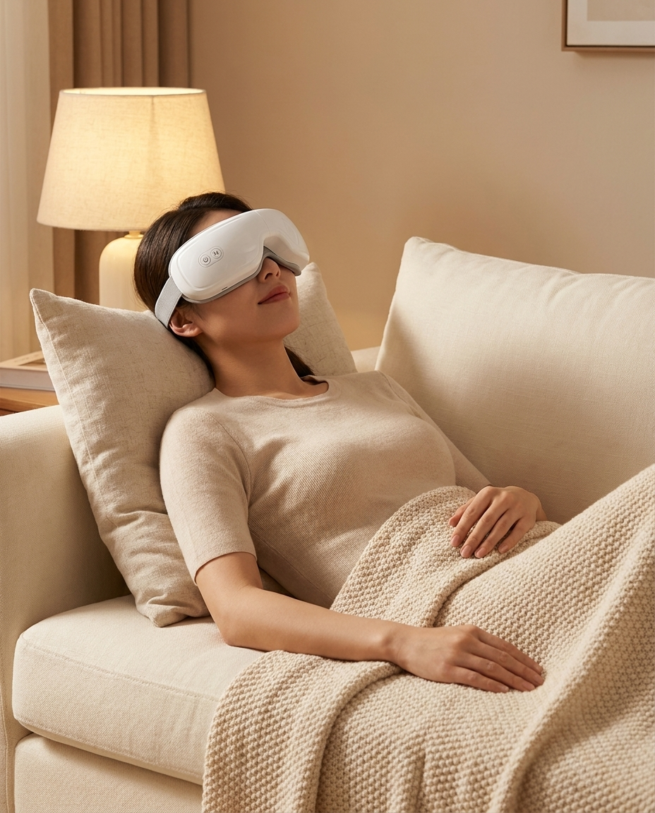 Velvyn Lull eye massager in use